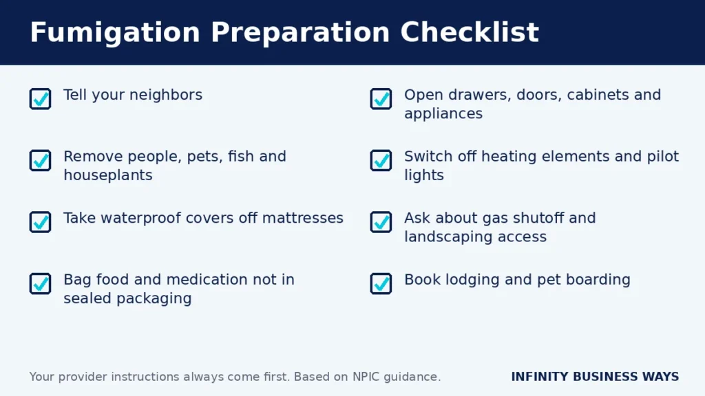 Fumigation Preparation Checklist